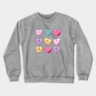 Sassy Anti Valentines Day Conversation Candy Hearts Crewneck Sweatshirt